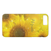 ヒマワリのパーソナライズな黄色い花の花柄 Case-Mate iPhoneケース (裏面(横))