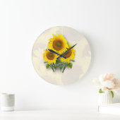 ヒマワリのヒマワリ ラージ壁時計 (ホーム)
