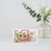 ヒマワリのビクトリア時代の人貿易カードのバスケット 名刺 (スタンド正面)