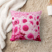 ヒマワリのフィールド – 明るい赤紫色ピンク クッション (ブランケット)