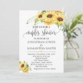 ヒマワリのフローラロマンチックなボホーチックカップルシャワー 招待状 (スタンド正面)