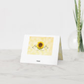 ヒマワリのブライダルシャワーカードありがとう サンキューカード (裏面)