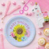 ヒマワリのベビーシャワーの紙皿 ペーパープレート (パーティー)