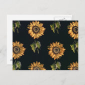 ヒマワリのベロアのauのサーブル絹の装飾 ポストカード (正面/裏面)