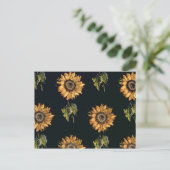 ヒマワリのベロアのauのサーブル絹の装飾 ポストカード (スタンド正面)