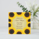 ヒマワリのボーダーブライダルシャワー 招待状 (スタンド正面)
