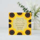 ヒマワリのボーダー結婚式 招待状 (スタンド正面)