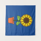 ヒマワリのポット タペストリー (正面(横))