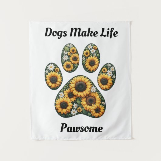 ヒマワリのポープリント タペストリー (正面)