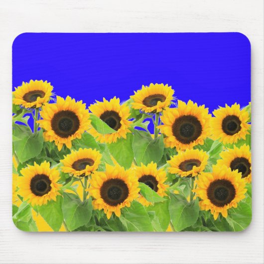 ヒマワリのマウスパッドウクライナ国旗の色 – 自由 マウスパッド (正面)