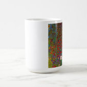 ヒマワリのマグが付いているグスタフのクリムトの農場の庭 コーヒーマグカップ (中央)