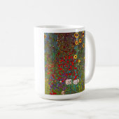 ヒマワリのマグが付いているグスタフのクリムトの農場の庭 コーヒーマグカップ (正面右)