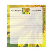 ヒマワリのミツバチ ノートパッド (正面)