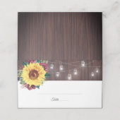 ヒマワリのメイスンジャイルライトウッド結婚ズ プレイスカード (外部開封)