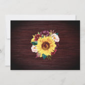 ヒマワリのメイスンジャーの木のライトフォト結婚ズ セーブザデート (裏面)