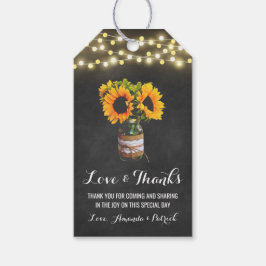 ヒマワリのメイスンジャール結婚カルボードありがとう ギフトタグ