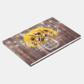 ヒマワリのメイスンジャー素朴ストリングラ結婚イト ゲストブック (コーナー)