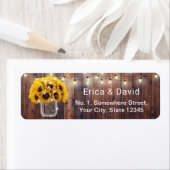 ヒマワリのメイスンジャー素朴ストリングラ結婚イト ラベル (インサイチュ)