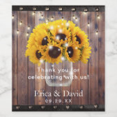 ヒマワリのメイスンジャー素朴ストリングラ結婚イト ワインラベル (シングルラベル)