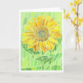 ヒマワリのモザイク挨拶状 カード (黄色い花)