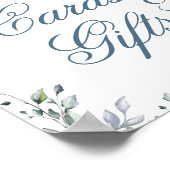 ヒマワリのユーカリのカードと結婚ギフトのサイン ポスター (角)