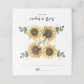 ヒマワリのユーカリの名前とデ結婚ート プレイスカード (外部開封)