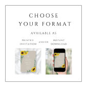 ヒマワリのユーカリプトゥスターペクロスファースト聖餐式 招待状