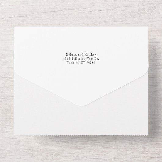 ヒマワリのユーカリ幾何学結婚脚本 オールインワン招待状 (裏面)