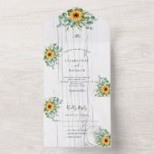 ヒマワリのユーカリ結婚の白木 オールインワン招待状 (内側)