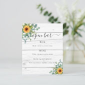 ヒマワリのユーカリ緑の木のバーメニュー (スタンド正面)