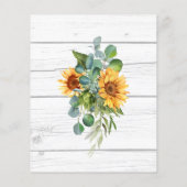 ヒマワリのユーカリ緑の木のバーメニュー (裏面)