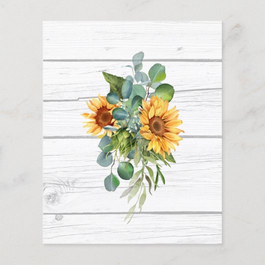 ヒマワリのユーカリ緑の木のバーメニュー (裏面)