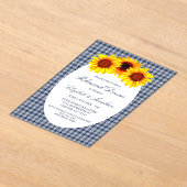 ヒマワリのリハーサルディナー アクリル招待状 (レイダウン)