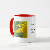 ヒマワリの上で赤甲虫をマグカップ マグカップ (正面左)