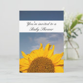 ヒマワリの上昇のベビーシャワーカード 招待状 (スタンド正面)
