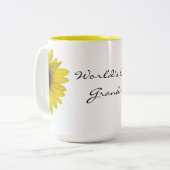 ヒマワリの世界で最も最高のな祖母のマグをかいま見ること ツートーンマグカップ (正面左)