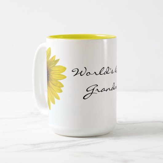 ヒマワリの世界で最も最高のな祖母のマグをかいま見ること ツートーンマグカップ (正面左)