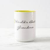 ヒマワリの世界で最も最高のな祖母のマグをかいま見ること ツートーンマグカップ (中央)