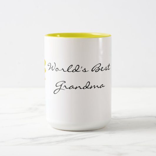 ヒマワリの世界で最も最高のな祖母のマグをかいま見ること ツートーンマグカップ (中央)