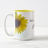 ヒマワリの世界で最も最高のな祖母のマグをかいま見ること ツートーンマグカップ (左)