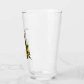ヒマワリの付いた北のバーレッドのフクロウPint Glass Cup タンブラーグラス (左)