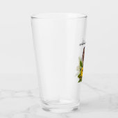 ヒマワリの付いた北のバーレッドのフクロウPint Glass Cup タンブラーグラス (右)