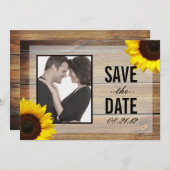 ヒマワリの保存日付の招待 セーブザデート (正面/裏面)