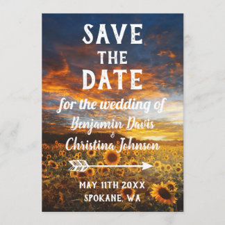 ヒマワリの保存日付カード セーブザデート