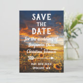 ヒマワリの保存日付カード セーブザデート (スタンド正面)