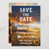 ヒマワリの保存日付カード セーブザデート (正面/裏面)