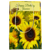 ヒマワリの個人用設定 ミディアムペーパーバッグ (正面)