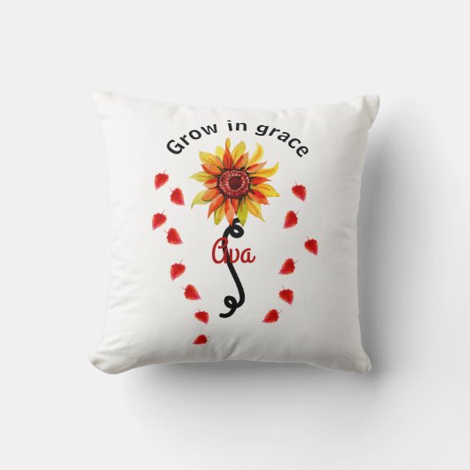 ヒマワリの個人設カスタム定引用文 クッション (正面)