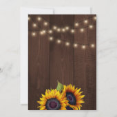 ヒマワリの光ひまわり素朴な感謝祭パーティー 招待状 (裏面)