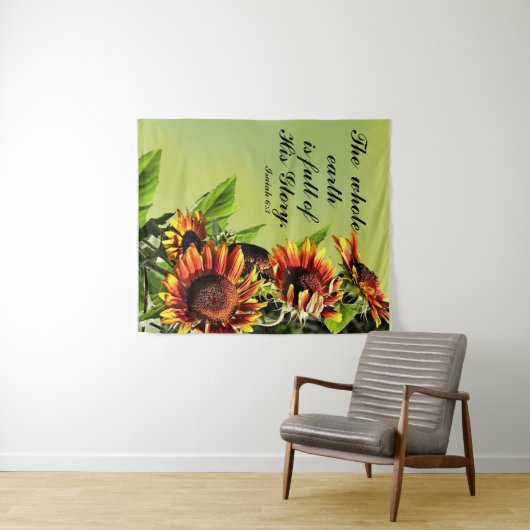 ヒマワリの写真とのアイザイアの6:3 タペストリー (インサイチュ(横))